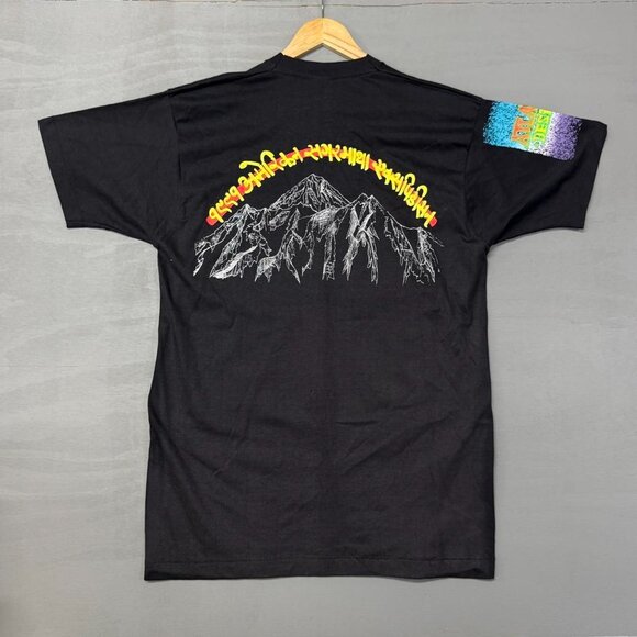 Vintage 1991 American Everest‎ Expedition Crazy Black Puffy Print Tee Shirt XL - Picture 4 of 8